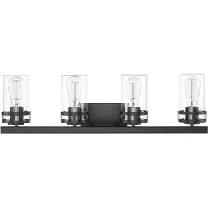 Lunden 4 Light 30.25 inch Matte Black Bathroom Vanity Light Wall Light